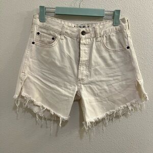 We The Free Cream Denim Shorts